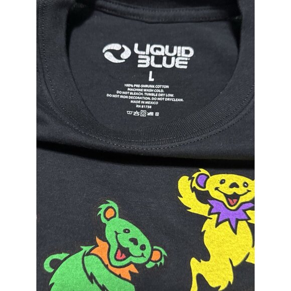 Liquid Blue Grateful Dead Shirt Mens L Black Dancing Bears 100% Cotton - Picture 3 of 5